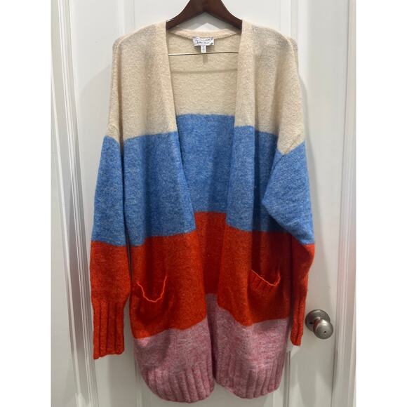 & Other Stories Mohair & Wool Oversized Color Block Cardigan Sz S - Picture 2 of 10